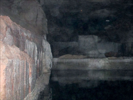 permian halite and brine pool in mine