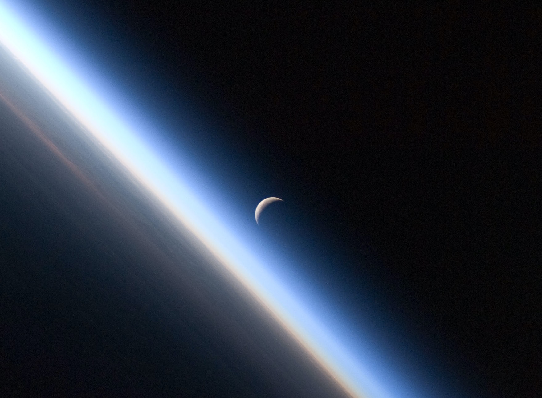 Crescent Moon as seen from ISS
