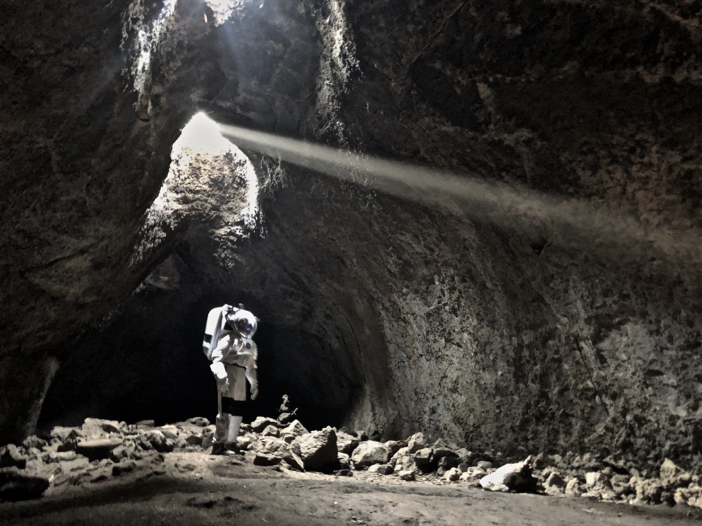 Cave exploration in the spacesuit