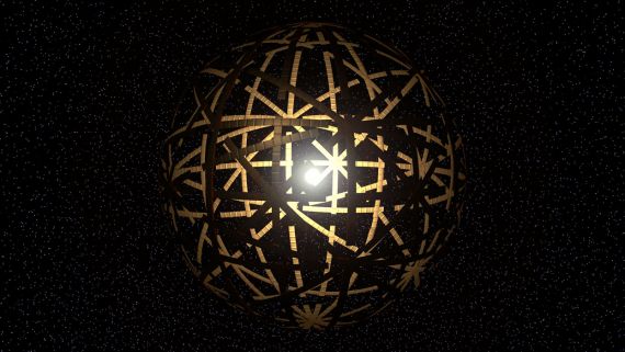 A Dyson Swarm Superstructure (Illustration)